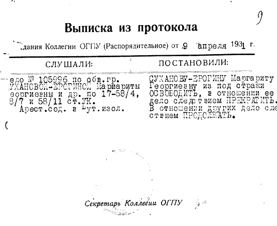 Suchanowa, M. G.: Protokollauszug